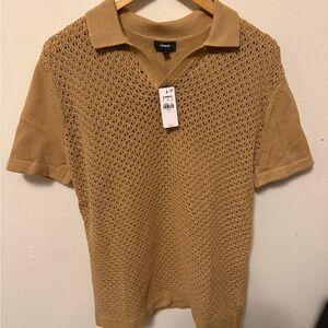 Camel Crochet Pattern Polo Sweater